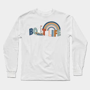 Boat Life Nautical Rainbow Sailboat Casual Boating Lake Long Sleeve T-Shirt